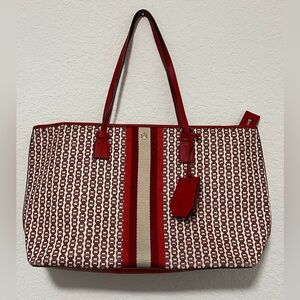 Tory Burch Red Gemini Link Tote Bag